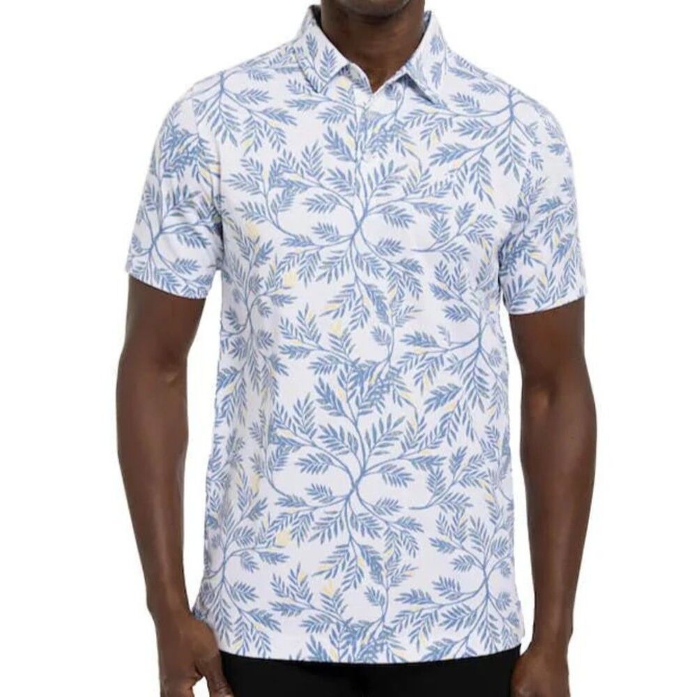 Travis Mathew Desert Wind Golf Polo Short Sleeve Palm Leaves Mens XL